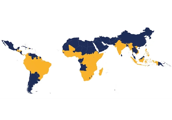 Map of countries where Catalyst has worked